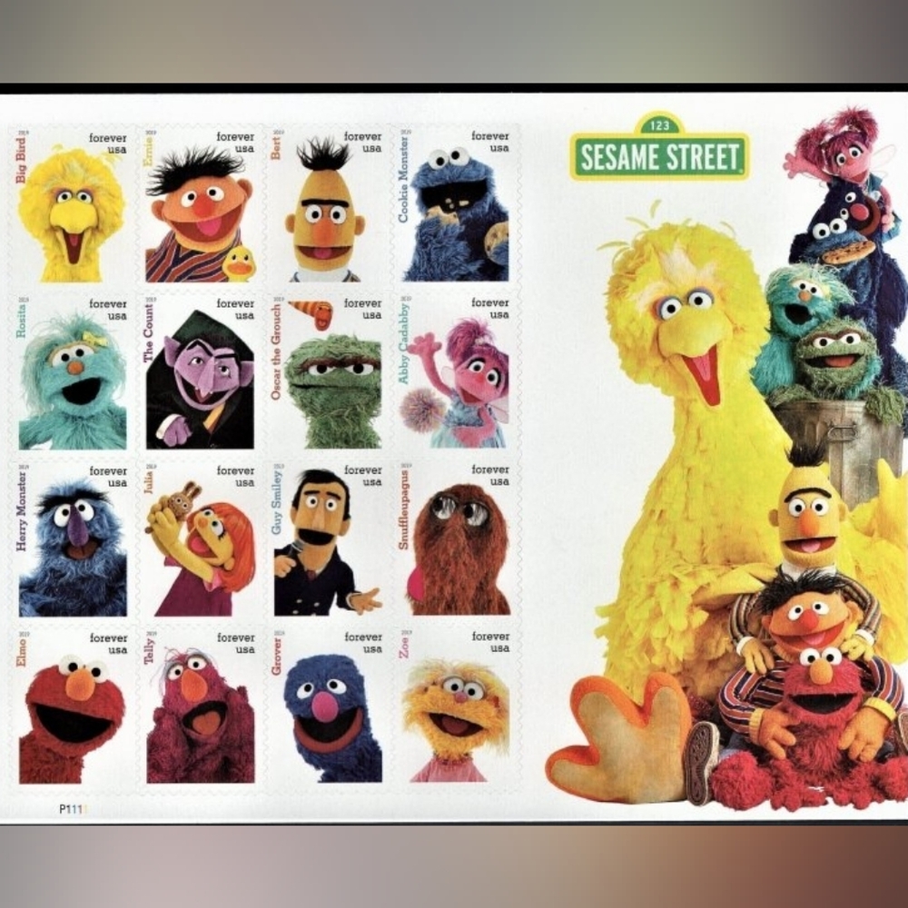 80 USPS Sesame Street Character Forever Stamps Bert Ernie Elmo Oscar Big Bird‎
